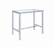 Tolbert Bar Table with Glass Top Chrome - Theo's Factory Direct Mattress & Furniture (Columbus, OH)
