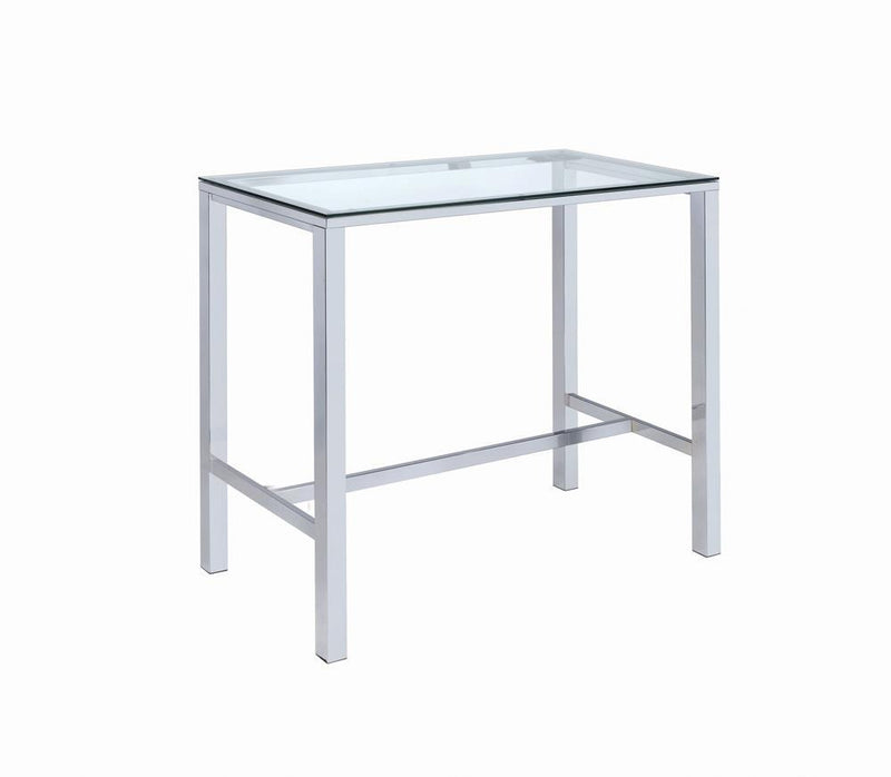 Tolbert Bar Table with Glass Top Chrome - Theo's Factory Direct Mattress & Furniture (Columbus, OH)