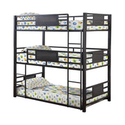 Rogen Twin Triple Bunk Bed Dark Bronze - Theo's Factory Direct Mattress & Furniture (Columbus, OH)