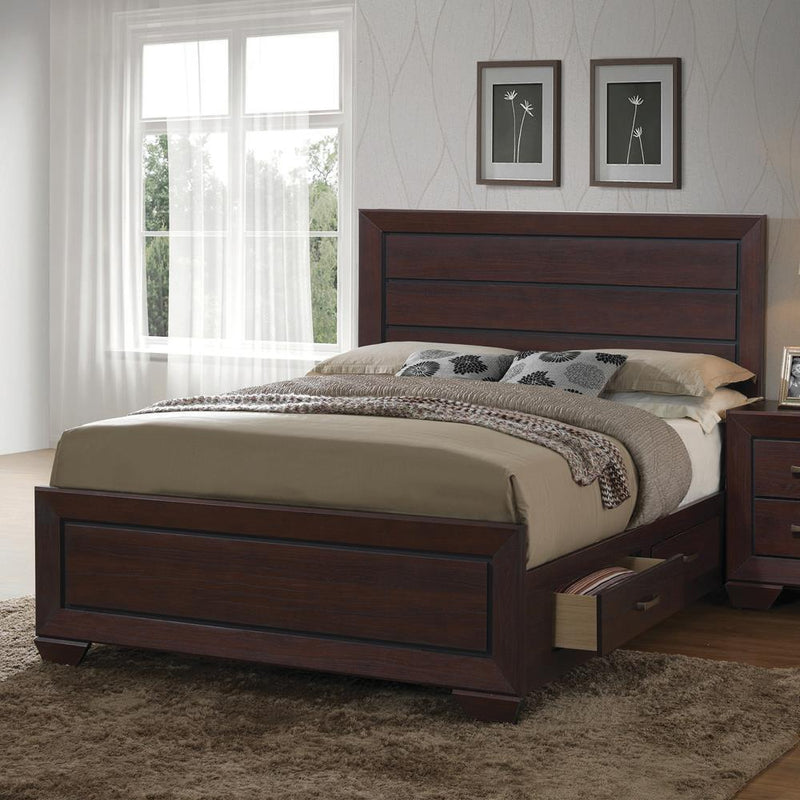 Kauffman California King, Eastren King, & Queen Panel Bed Dark Cocoa - Theo's Factory Direct Mattress & Furniture (Columbus, OH)