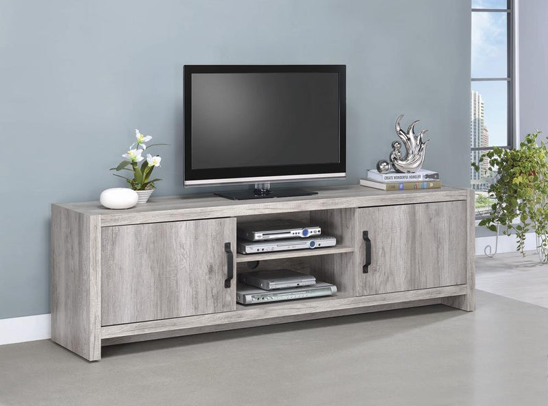 Burke 2-drawer TV Console Grey Driftwood - Theo's Factory Direct Mattress & Furniture (Columbus, OH)