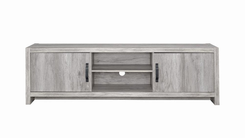 Burke 2-door TV Console Grey Driftwood - Theo's Factory Direct Mattress & Furniture (Columbus, OH)