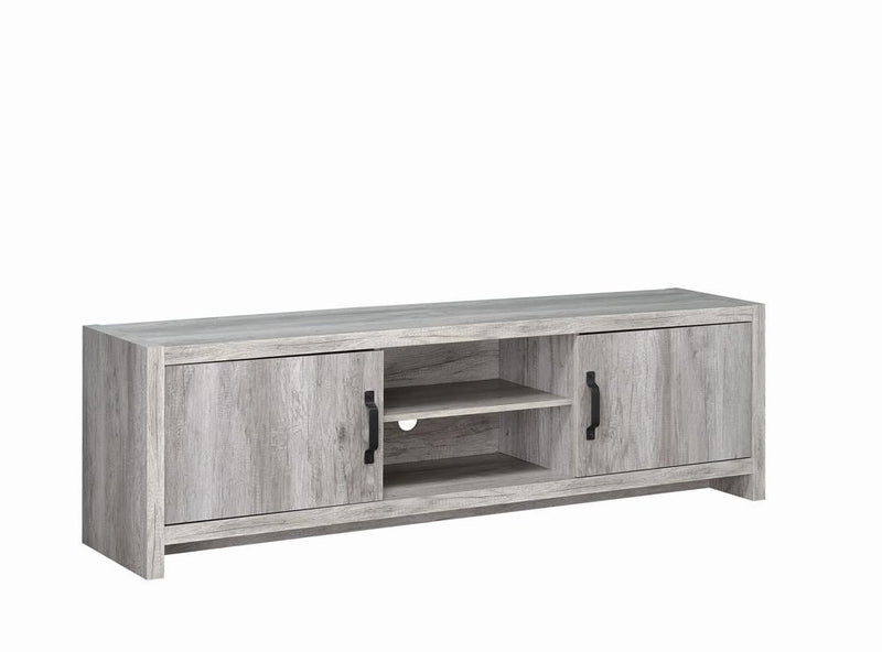 Burke 2-door TV Console Grey Driftwood - Theo's Factory Direct Mattress & Furniture (Columbus, OH)
