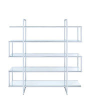 Elmer 5-shelf Bookcase Chrome and Clear - Theo's Factory Direct Mattress & Furniture (Columbus, OH)