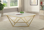Elana Rectangle 2-shelf Coffee Table Glossy White - Theo's Factory Direct Mattress & Furniture (Columbus, OH)