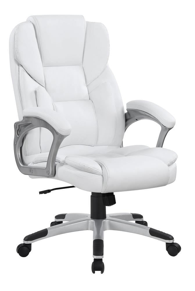 Kaffir Adjustable Height Office Chair White and Silver - Theo's Factory Direct Mattress & Furniture (Columbus, OH)