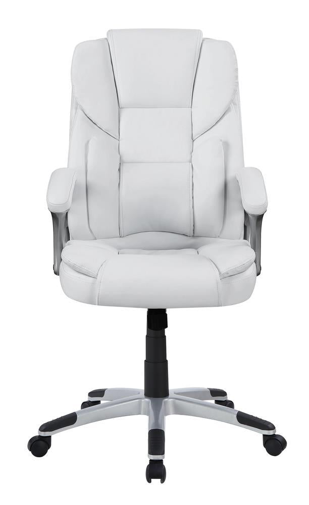 Kaffir Adjustable Height Office Chair White and Silver - Theo's Factory Direct Mattress & Furniture (Columbus, OH)