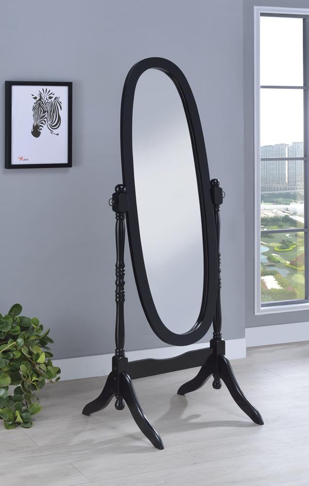 Cabot Rectangular Cheval Mirror with Arched Top Black - Theo's Factory Direct Mattress & Furniture (Columbus, OH)