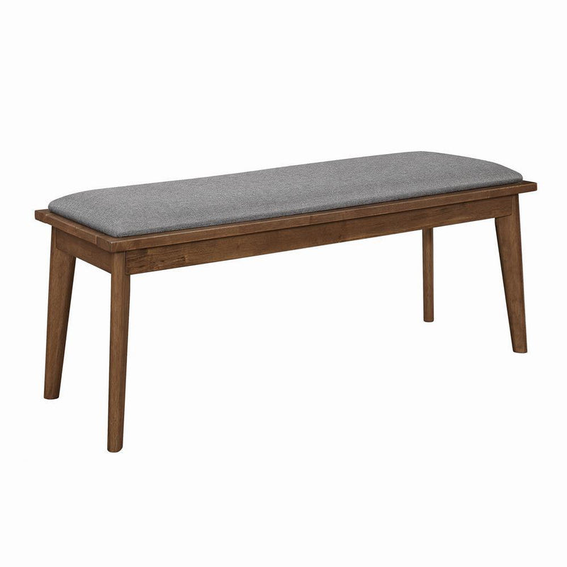 Alfredo Upholstered Dining Bench Grey and Natural Walnut - Theo's Factory Direct Mattress & Furniture (Columbus, OH)