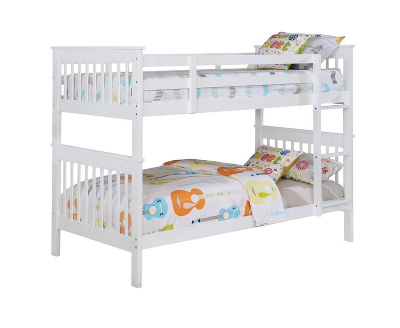 Chapman Twin Over Twin Bunk Bed White - Theo's Factory Direct Mattress & Furniture (Columbus, OH)
