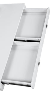 Gemma 2-drawer Writing Desk Glossy White and Chrome - Theo's Factory Direct Mattress & Furniture (Columbus, OH)