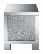 Gillian Square End Table Silver and Clear Mirror - Theo's Factory Direct Mattress & Furniture (Columbus, OH)