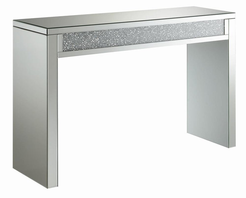Gillian Rectangular Sofa Table Silver and Clear Mirror - Theo's Factory Direct Mattress & Furniture (Columbus, OH)