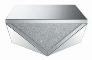 Amore Square Coffee Table with Triangle Detailing Silver and Clear Mirror - Theo's Factory Direct Mattress & Furniture (Columbus, OH)