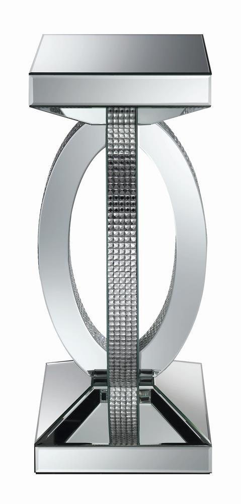 Amalia Square End Table with Lower Shelf Clear Mirror - Theo's Factory Direct Mattress & Furniture (Columbus, OH)