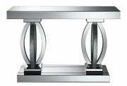 Amalia Rectangular Sofa Table with Shelf Clear Mirror - Theo's Factory Direct Mattress & Furniture (Columbus, OH)