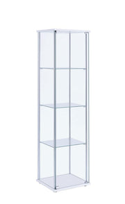 Bellatrix Rectangular 4-shelf Curio Cabinet White and Clear - Theo's Factory Direct Mattress & Furniture (Columbus, OH)