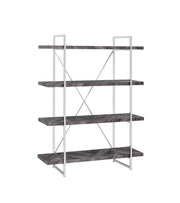 Grimma 4-shelf Bookcase Rustic Grey Herringbone - Theo's Factory Direct Mattress & Furniture (Columbus, OH)