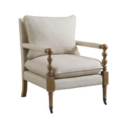 Dempsy Upholstered Accent Chair with Casters Beige - Theo's Factory Direct Mattress & Furniture (Columbus, OH)