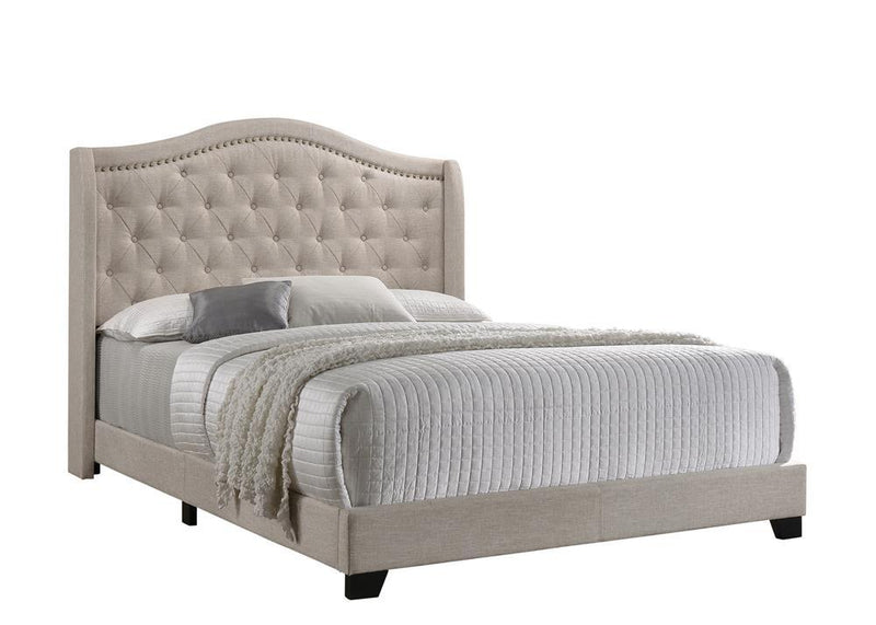 Sonoma Camel Back Eastern King Bed Beige - Theo's Factory Direct Mattress & Furniture (Columbus, OH)