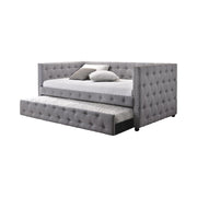 Mockern Tufted Upholstered Daybed with Trundle Grey - Theo's Factory Direct Mattress & Furniture (Columbus, OH)