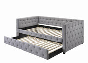 Mockern Tufted Upholstered Daybed with Trundle Grey - Theo's Factory Direct Mattress & Furniture (Columbus, OH)