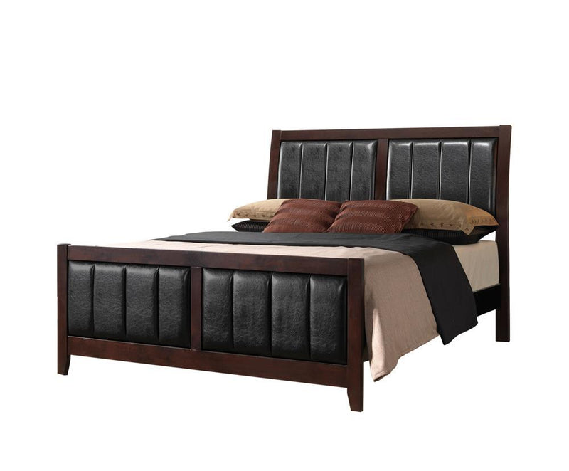 Carlton Full & Twin Upholstered Panel Bed Cappuccino and Black - Theo's Factory Direct Mattress & Furniture (Columbus, OH)