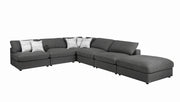 Serene Upholstered Rectangular Ottoman Charcoal - Theo's Factory Direct Mattress & Furniture (Columbus, OH)