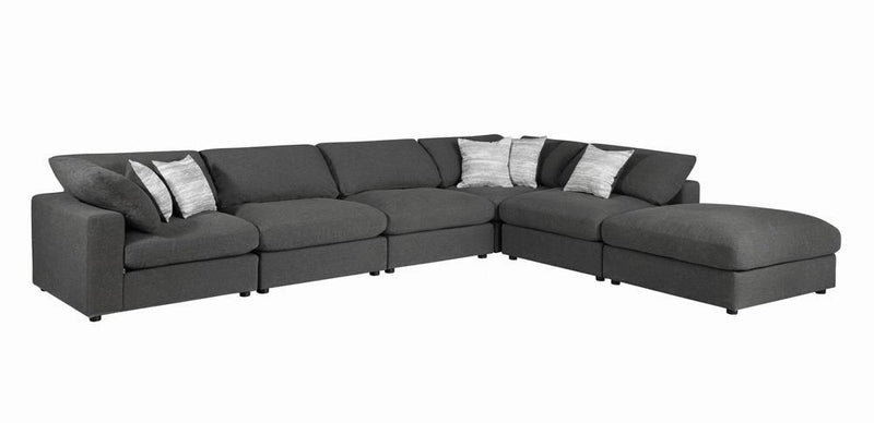 Serene Upholstered Rectangular Ottoman Charcoal - Theo's Factory Direct Mattress & Furniture (Columbus, OH)