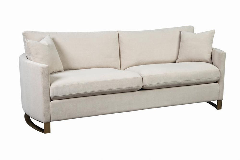 Corliss Upholstered Arched Arms Sofa Beige - Theo's Factory Direct Mattress & Furniture (Columbus, OH)