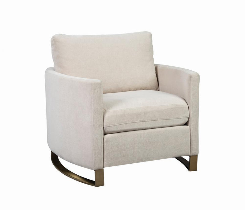 Corliss Upholstered Arched Arms Chair Beige - Theo's Factory Direct Mattress & Furniture (Columbus, OH)