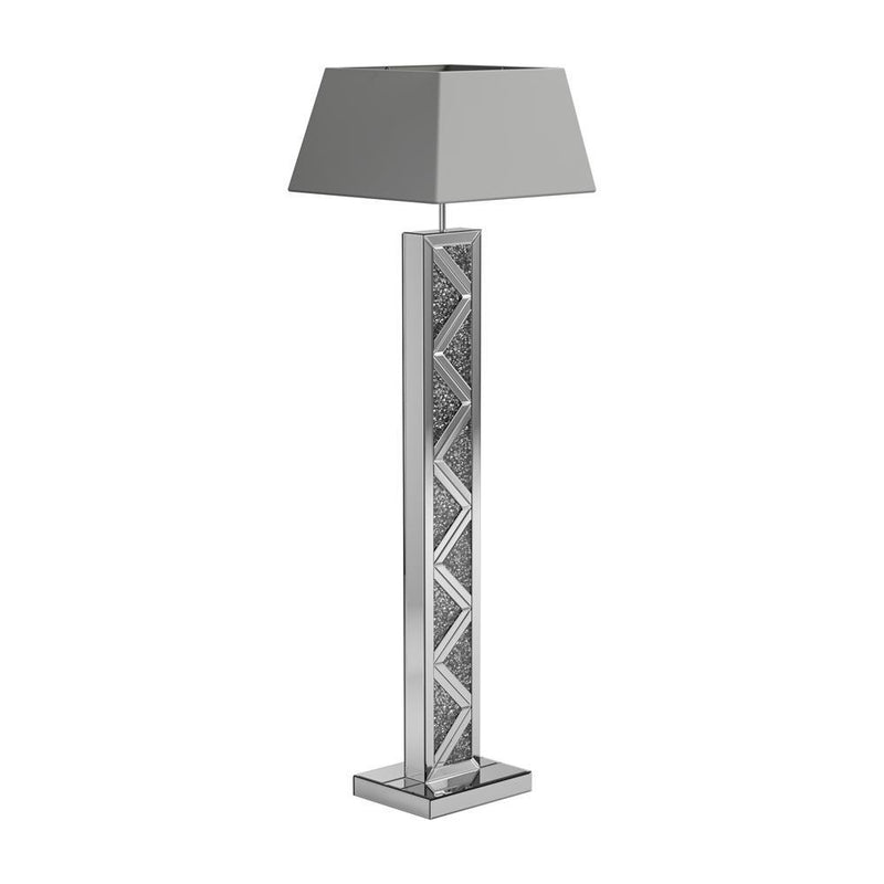 Carmen Geometric Base Floor Lamp Silver - Theo's Factory Direct Mattress & Furniture (Columbus, OH)