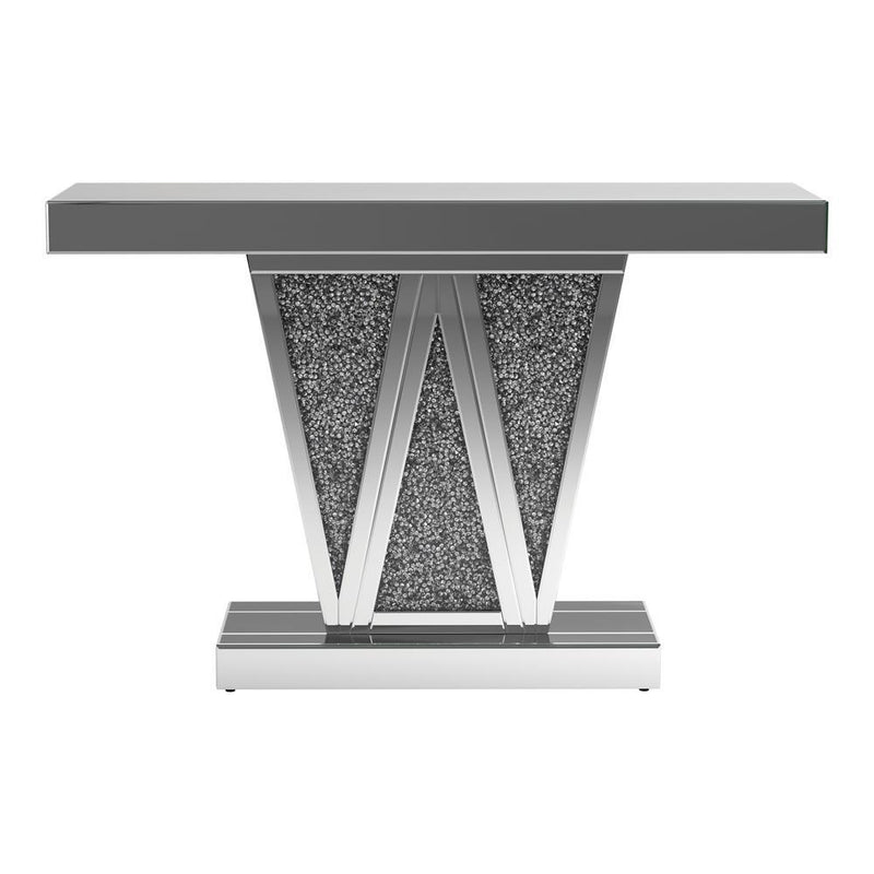 Crocus Rectangular Console Table Silver - Theo's Factory Direct Mattress & Furniture (Columbus, OH)