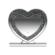 Euston Heart Shape Table Mirror Silver - Theo's Factory Direct Mattress & Furniture (Columbus, OH)