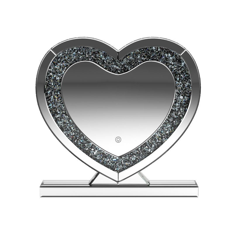 Euston Heart Shape Table Mirror Silver - Theo's Factory Direct Mattress & Furniture (Columbus, OH)