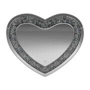 Aiko Heart Shape Wall Mirror Silver - Theo's Factory Direct Mattress & Furniture (Columbus, OH)