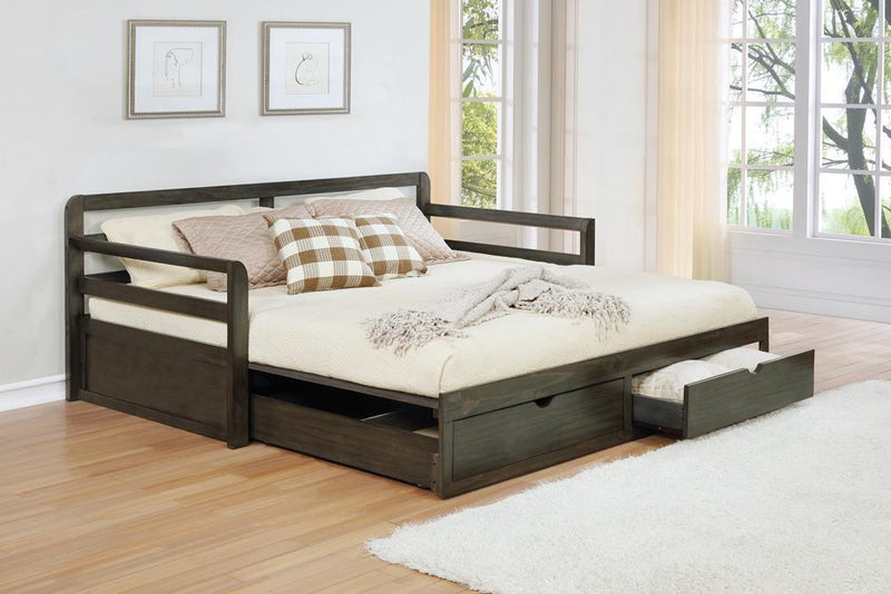 Sorrento 2-drawer Twin XL Daybed with Extension Trundle Grey - Theo's Factory Direct Mattress & Furniture (Columbus, OH)