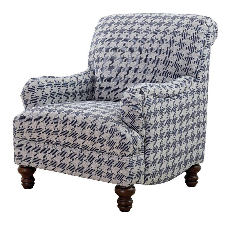 Glenn Recessed Arms Accent Chair Blue - Theo's Factory Direct Mattress & Furniture (Columbus, OH)
