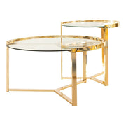Delia 2-piece Round Nesting Table Clear and Gold - Theo's Factory Direct Mattress & Furniture (Columbus, OH)