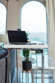 Marmot 4-piece Rectangular Counter Height Set White Marble and Chrome - Theo's Factory Direct Mattress & Furniture (Columbus, OH)