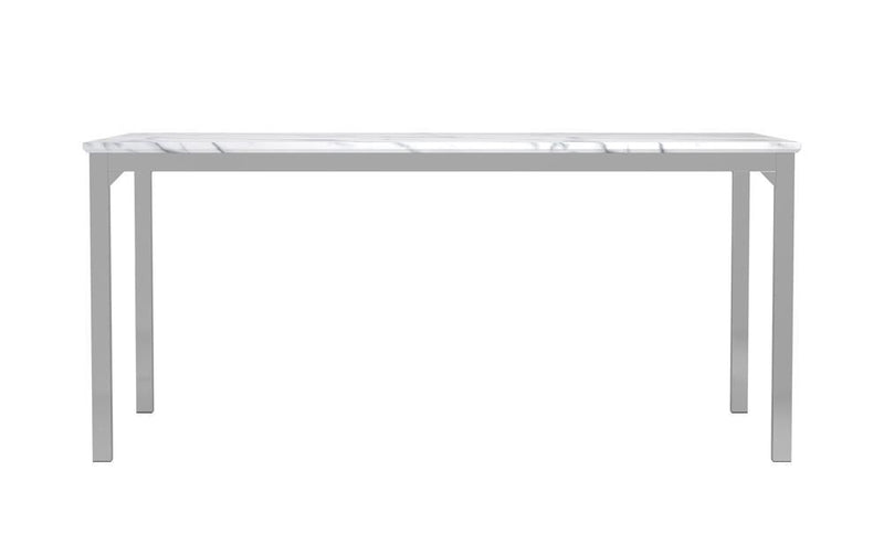 Athena Rectangle Dining Table with Marble Top Chrome - Theo's Factory Direct Mattress & Furniture (Columbus, OH)