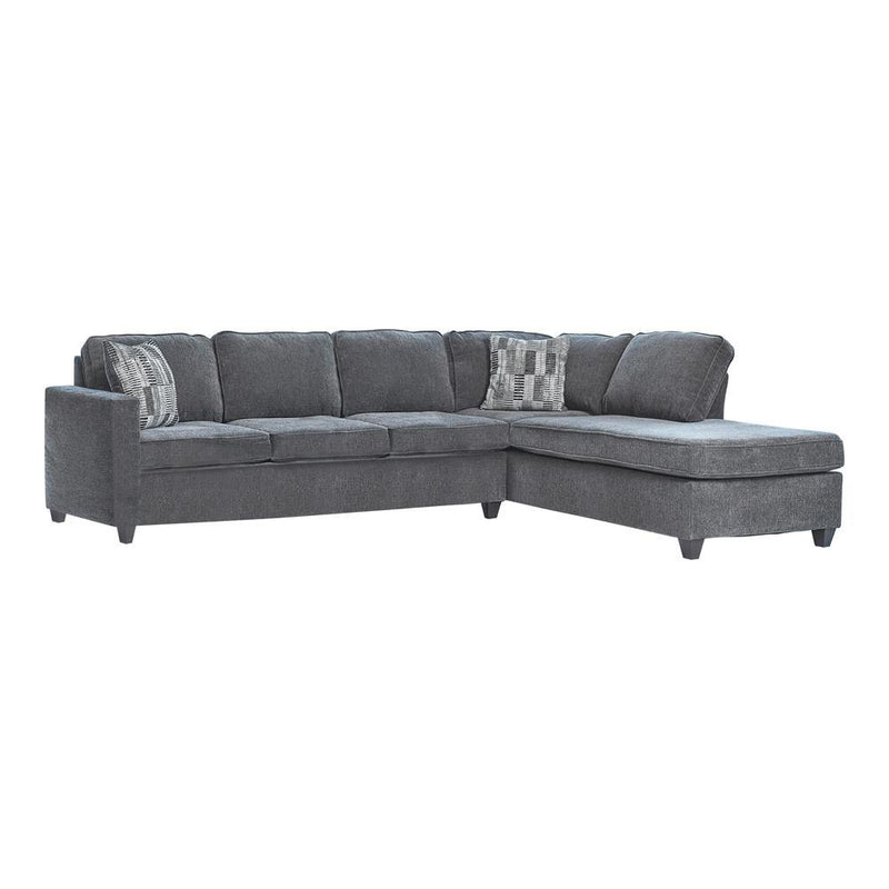 Mccord 2-piece Cushion Back Sectional Dark Grey - Theo's Factory Direct Mattress & Furniture (Columbus, OH)