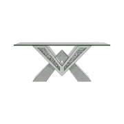 Taffeta V-shaped Coffee Table with Glass Top Silver - Theo's Factory Direct Mattress & Furniture (Columbus, OH)