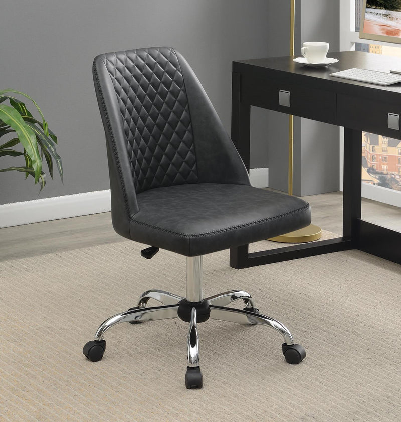 Althea Upholstered Tufted Back Office Chair Grey and Chrome - Theo's Factory Direct Mattress & Furniture (Columbus, OH)