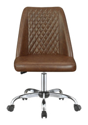 Althea Upholstered Tufted Back Office Chair Brown and Chrome - Theo's Factory Direct Mattress & Furniture (Columbus, OH)