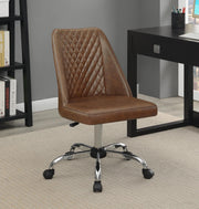 Althea Upholstered Tufted Back Office Chair Brown and Chrome - Theo's Factory Direct Mattress & Furniture (Columbus, OH)