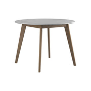 Breckenridge Round Dining Table Matte White and Natural Oak - Theo's Factory Direct Mattress & Furniture (Columbus, OH)