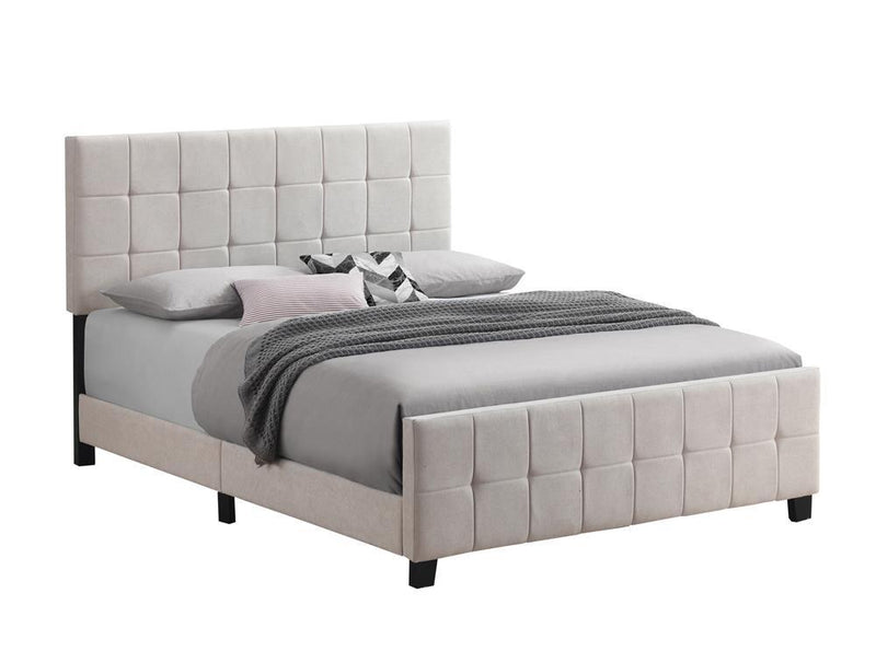 Fairfield Eastern King & Queen Upholstered Panel Bed Beige & Grey - Theo's Factory Direct Mattress & Furniture (Columbus, OH)