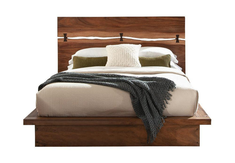 Winslow California King, E.King & Queen Bed Smokey Walnut and Coffee Bean - Theo's Factory Direct Mattress & Furniture (Columbus, OH)