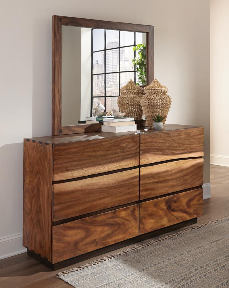 Winslow 6-drawer Dresser Smokey Walnut and Coffee Bean - Theo's Factory Direct Mattress & Furniture (Columbus, OH)